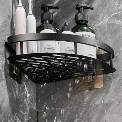 Garduru - Aluminium Badregal für Ecken, ohne Bohren, Platzsparend und Rostfrei