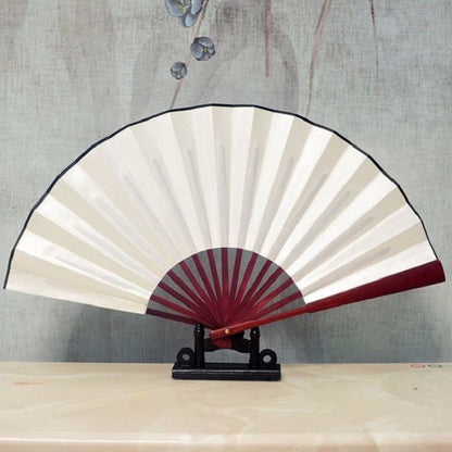 Fächer – Traditionelles Design aus Erqing-Fächerknochen – Weiß