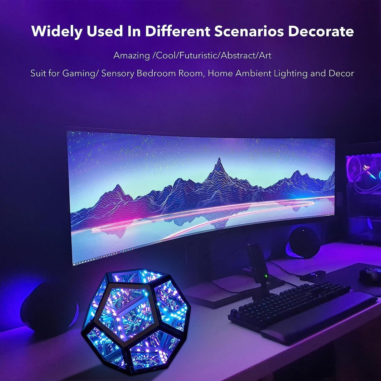 Dodekaeder InfinityGlow LED Lampe mit Fernbedienung