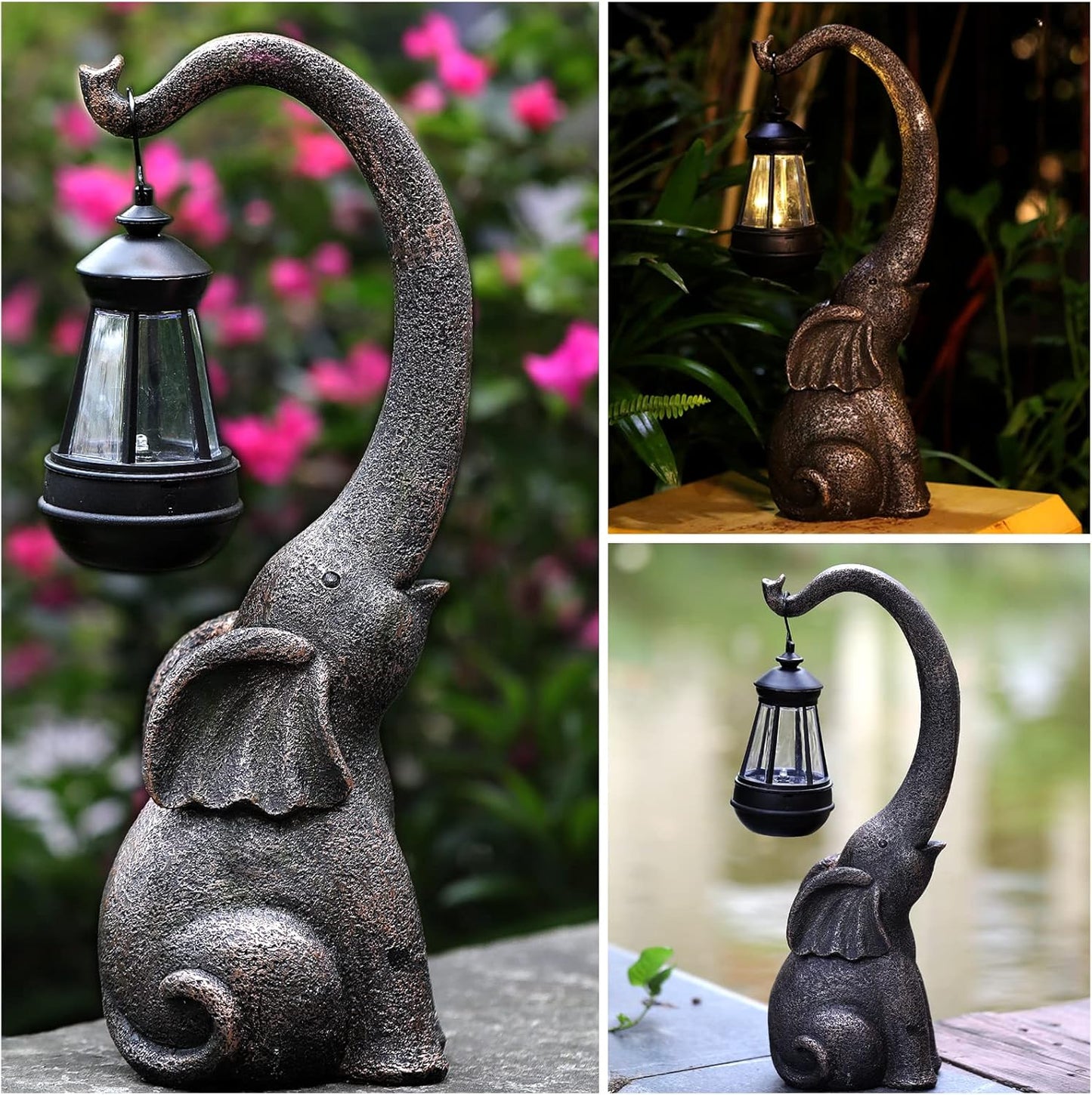 Garduru Solar Gartenlampe Enchanted Elephant | Stimmungslicht für Außen | Umweltfreundlich | Garten Deko Lampe