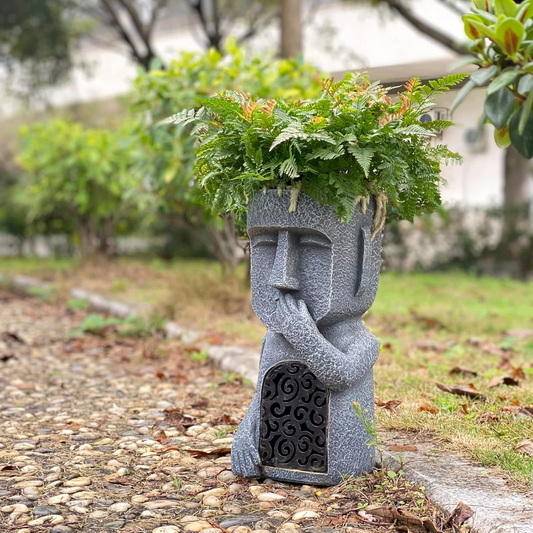 Garduru | Solarbetriebene Moai Gartenlampen