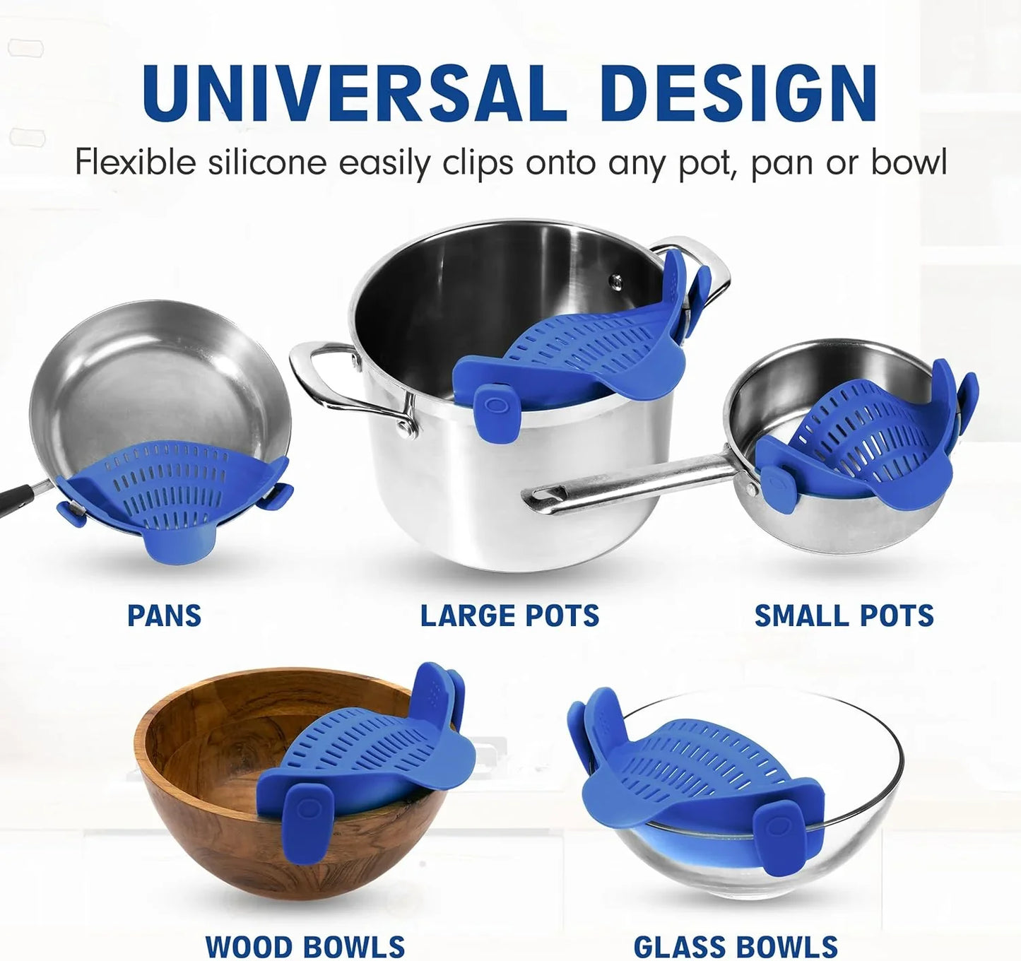 Silikon-sieb Mit Clip – Hitzebeständiger Abtropfbehälter Für Lebensmittel