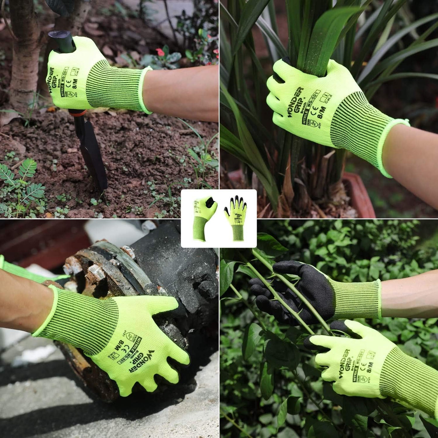 Arbeitshandschuhe mit Wunder-Grip – Rutschfeste Handschuhe für Gartenarbeit und Handwerk