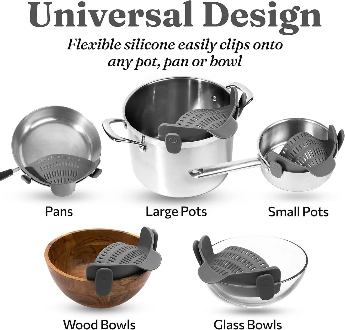 Silikon-sieb Mit Clip – Hitzebeständiger Abtropfbehälter Für Lebensmittel