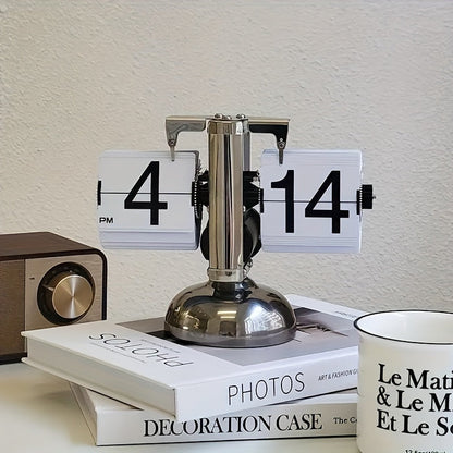 Clocteck Automatische Flip Seitenuhr - Retro Tischuhr für Zuhause und Büro Dekor