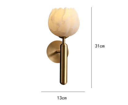 Wandleuchte Marble Rose - Elegantes Design aus Marmor und Kupfer mit LED