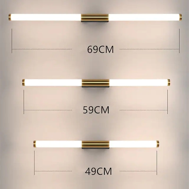 Leigh Einfache moderne lineare LED-Wandleuchte aus weißgoldenem Schlafzimmermetall
