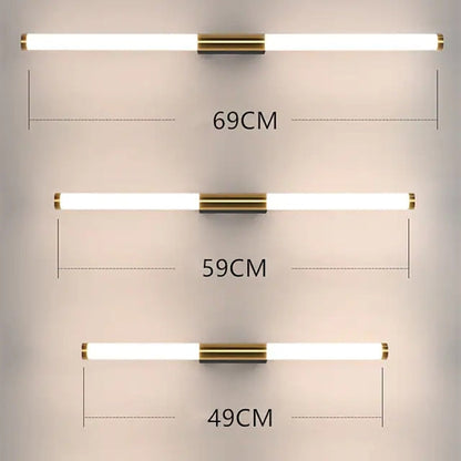 Leigh Einfache moderne lineare LED-Wandleuchte aus weißgoldenem Schlafzimmermetall