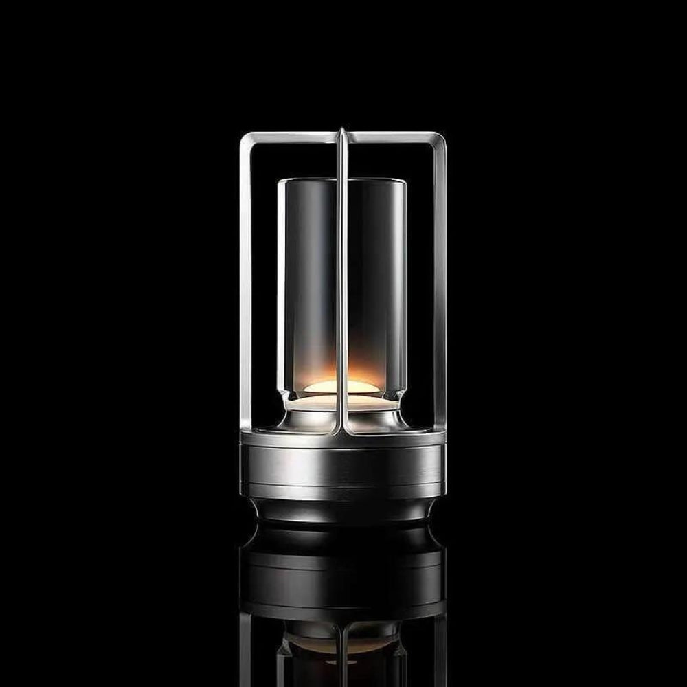 LumiNordic – Kristall Tischlampe mit dimmbaren LED und wiederaufladbarer Batterie