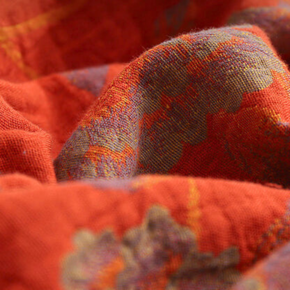 V-Ausschnitt Floral Jacquard Damenbademantel