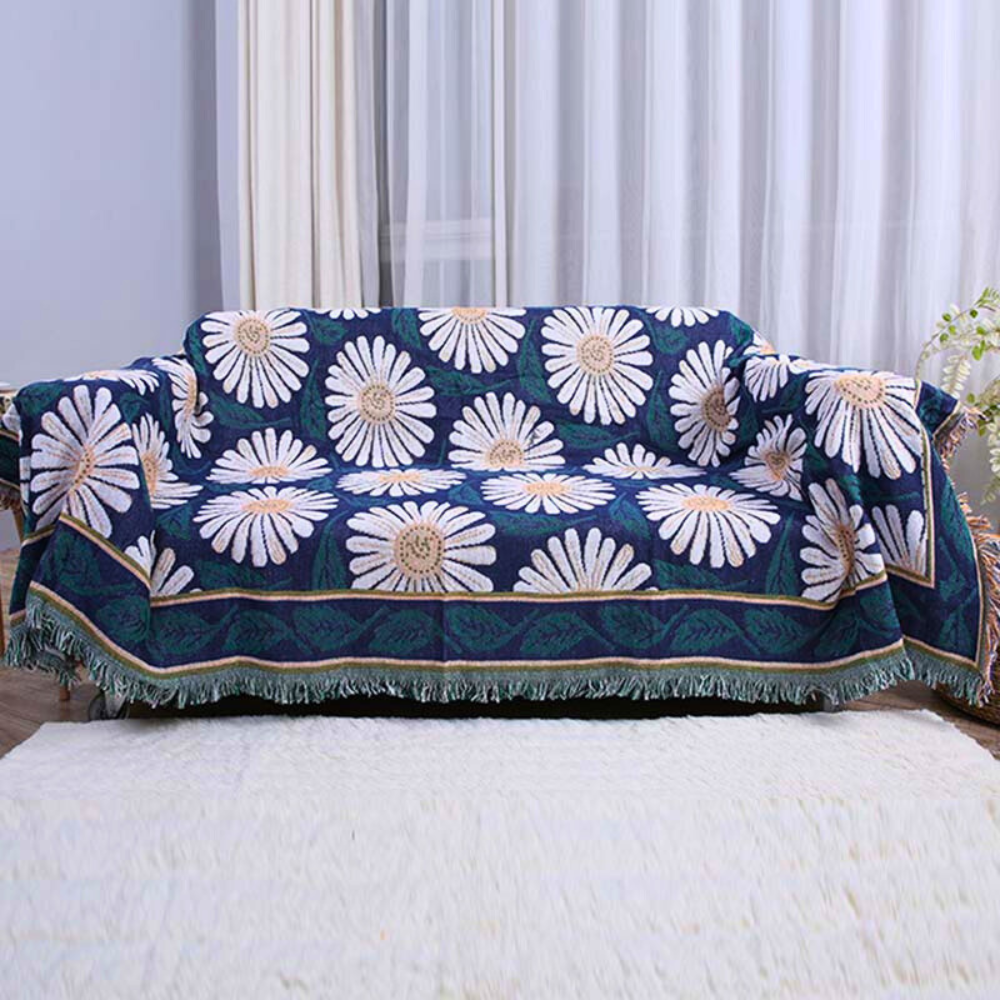 Bohemian Shiragiku Quasten Baumwoll Strickdecke