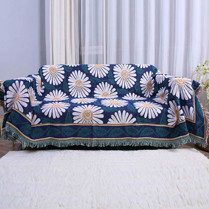 Bohemian Shiragiku Quasten Baumwoll Strickdecke