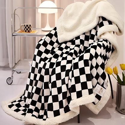 Schachbrettmuster Eleganz Decke