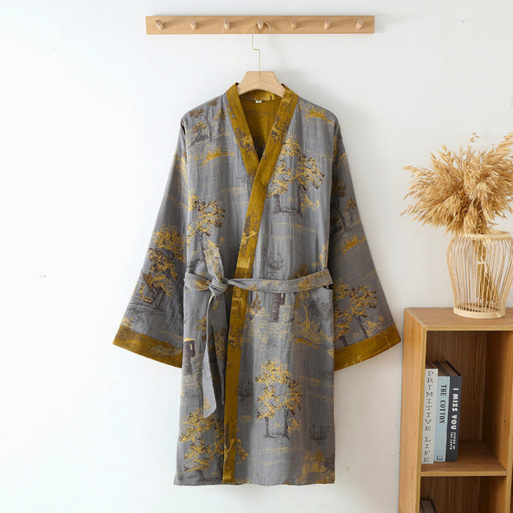 SereneCotton – Luxuriöser Baumwoll-Kimono-Bademantel mit zeitloser Eleganz