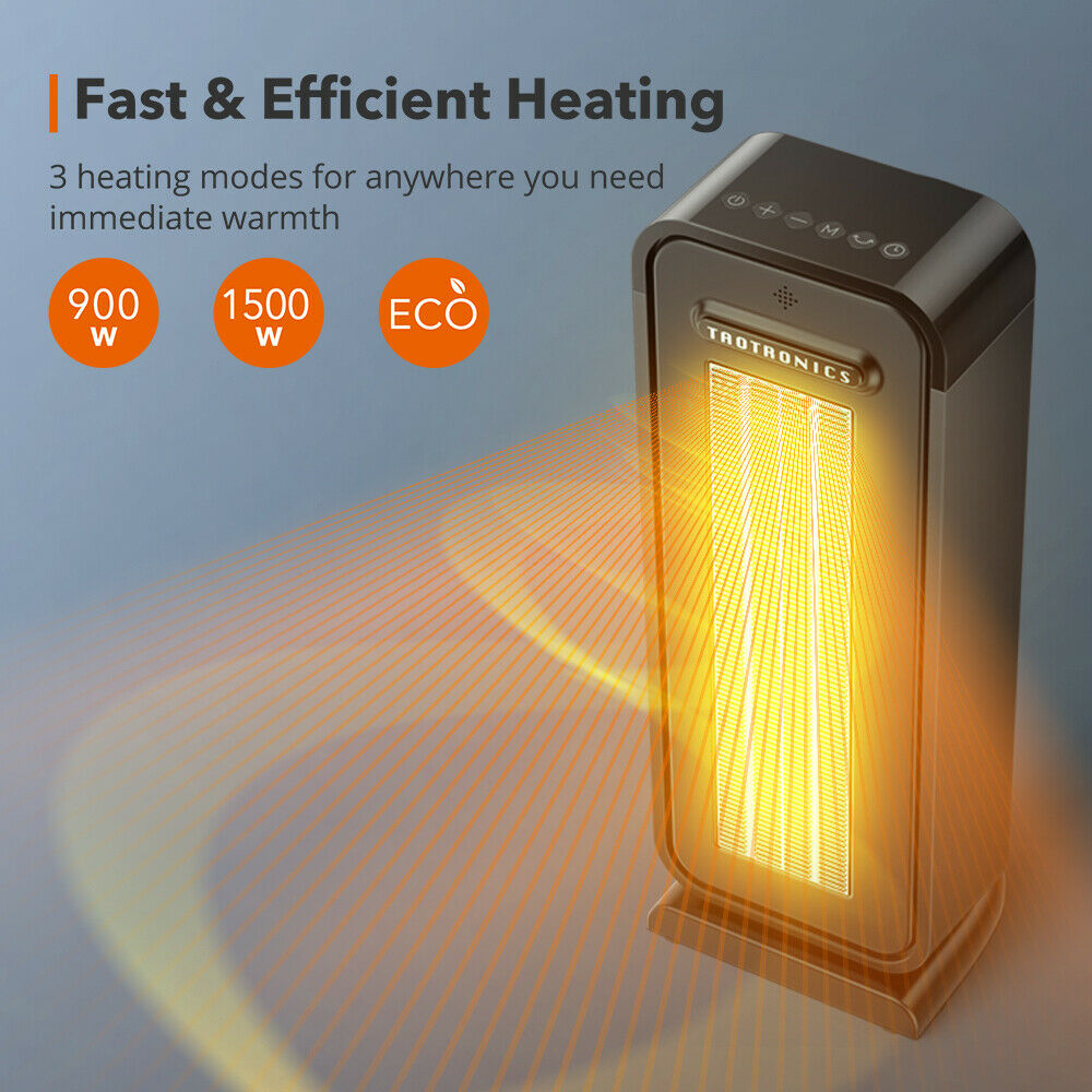 LuxRoyale Heizlüfter Innen tragbarer Bürolüfter einstellbares Thermostat 1500W