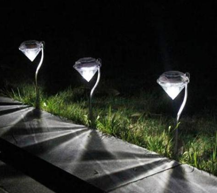 Solar Gartenleuchte in Diamantform – LED Lampen für den Außenbereich zur Dekoration und Beleuchtung