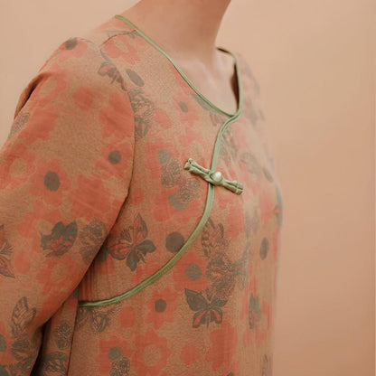 Retro-Stil Langarm-Nachtkleid