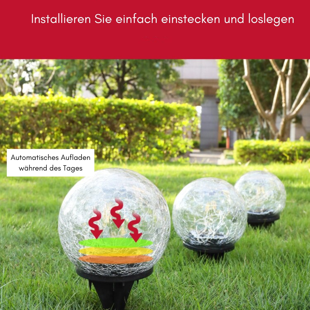 Solar Crack Ball Lampe: Wasserdichte Gartenornamente