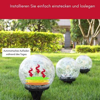 Solar Crack Ball Lampe: Wasserdichte Gartenornamente