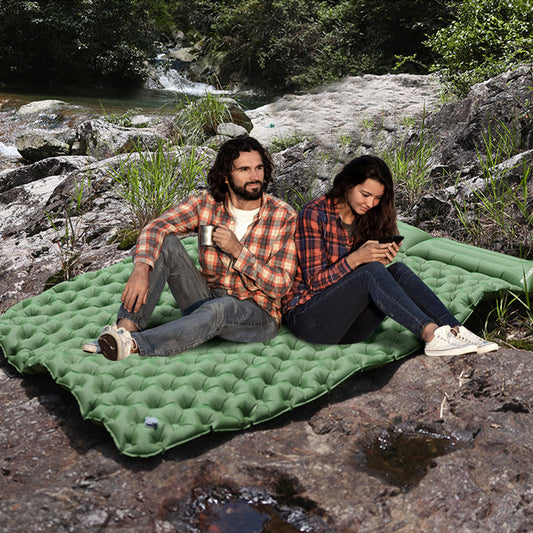 Selbstaufblasende Luftmatratze, Doppel-Campingbett mit integrierten Kissen