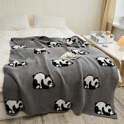 Süßes Panda weiches Strickwurfdecke