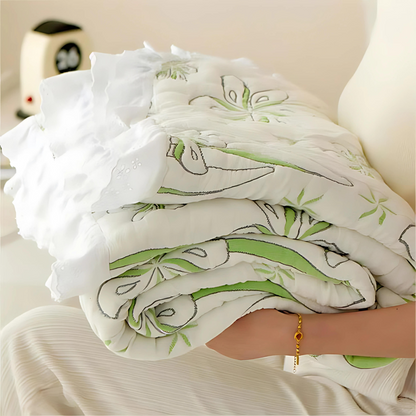 Bambusfaser Frischer Stil Blumen Decke