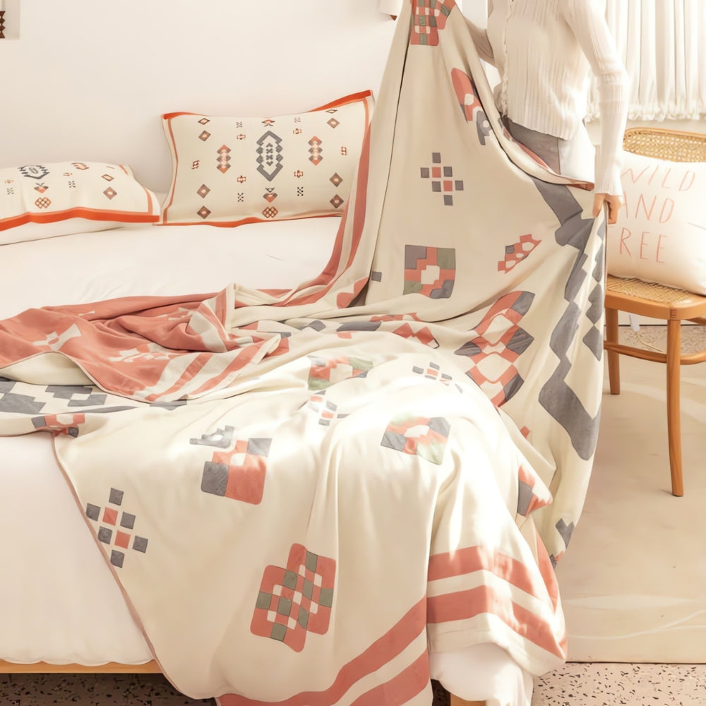 Chevron-Design Vier-Layer Baumwolle Decke