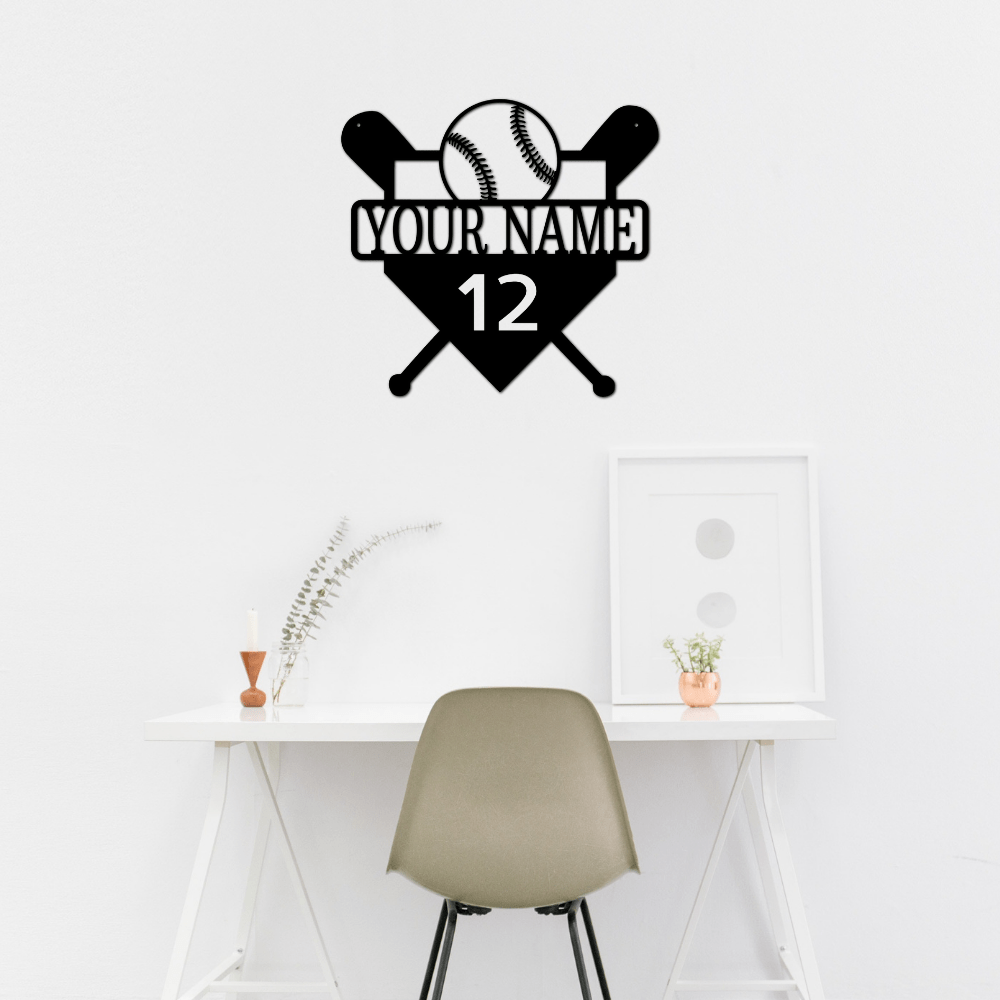 Benutzerdefinierte Baseball-Monogramm - Metallschild
