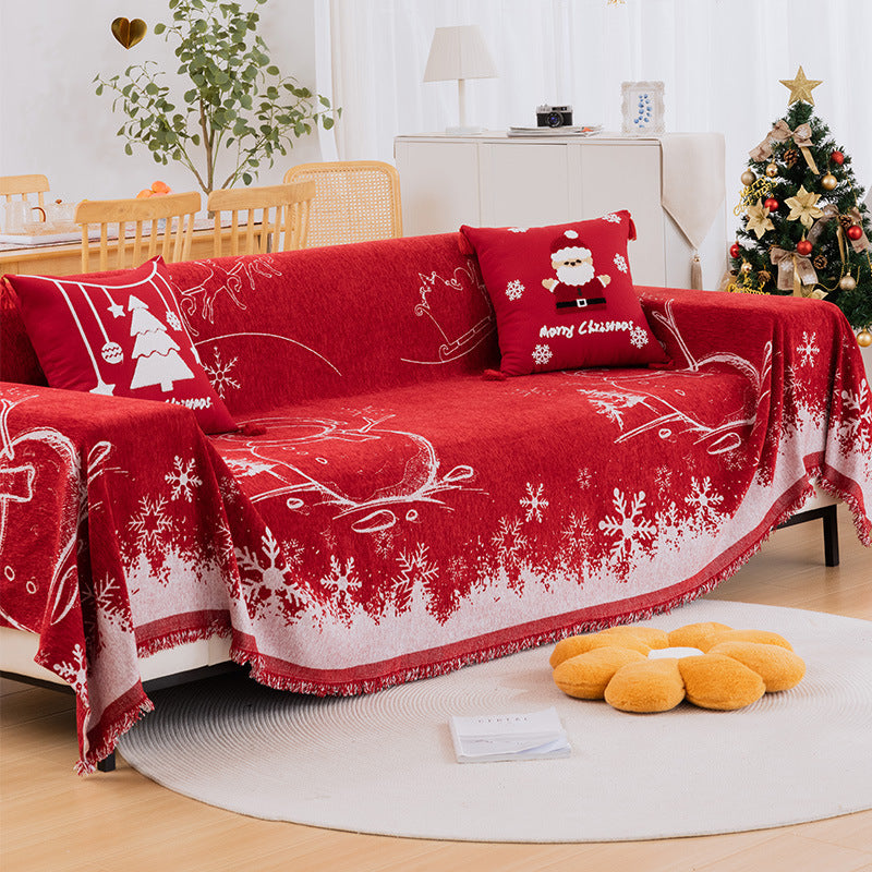 Rot Weiß Kiefer Baum Weihnachten Sofa/Couch Wurfdecke