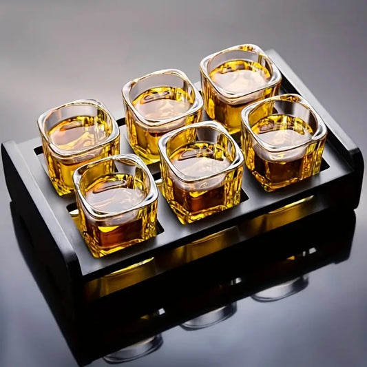 SpiriLux – Luxus Whiskey Gläser Set mit mattschwarzer Servierschale für stilvollen Genuss