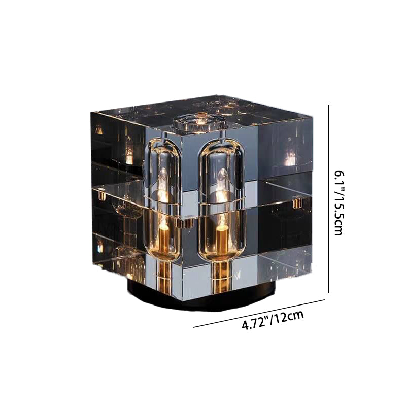 Garduru Kristall Tischlampe | Geometrisches Design | Rechteckig oder Quadratisch | 1-flammig