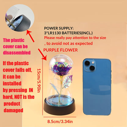 Garduru - Romantische Rosenblüten Lampe mit Lila Blume für Deko & Geschenk