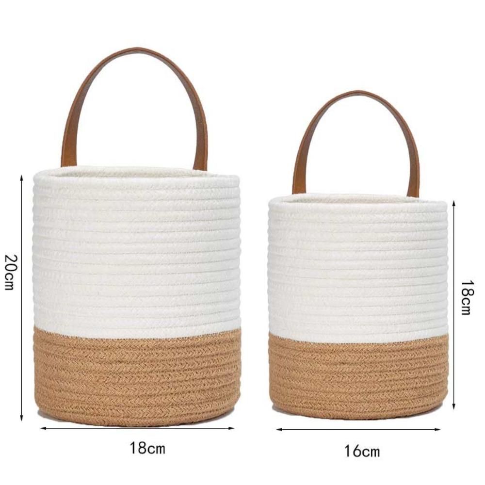 Woven Cotton Rope Hanging Basket | 2er Set