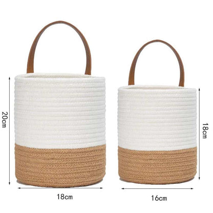 Woven Cotton Rope Hanging Basket | 2er Set