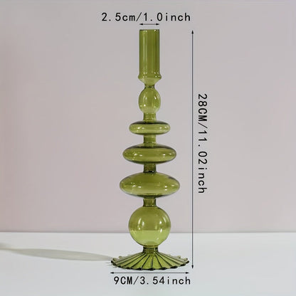 1 Stück Kreatives und Minimalistisches Glas-Teelichthalter-Set - Lackierte Glasvase Tischdekoration für Wohnzimmer, Esstisch und romantisches Abendessen