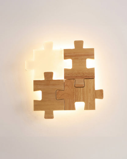 Nordic Wood Puzzles Light LED Wandleuchte