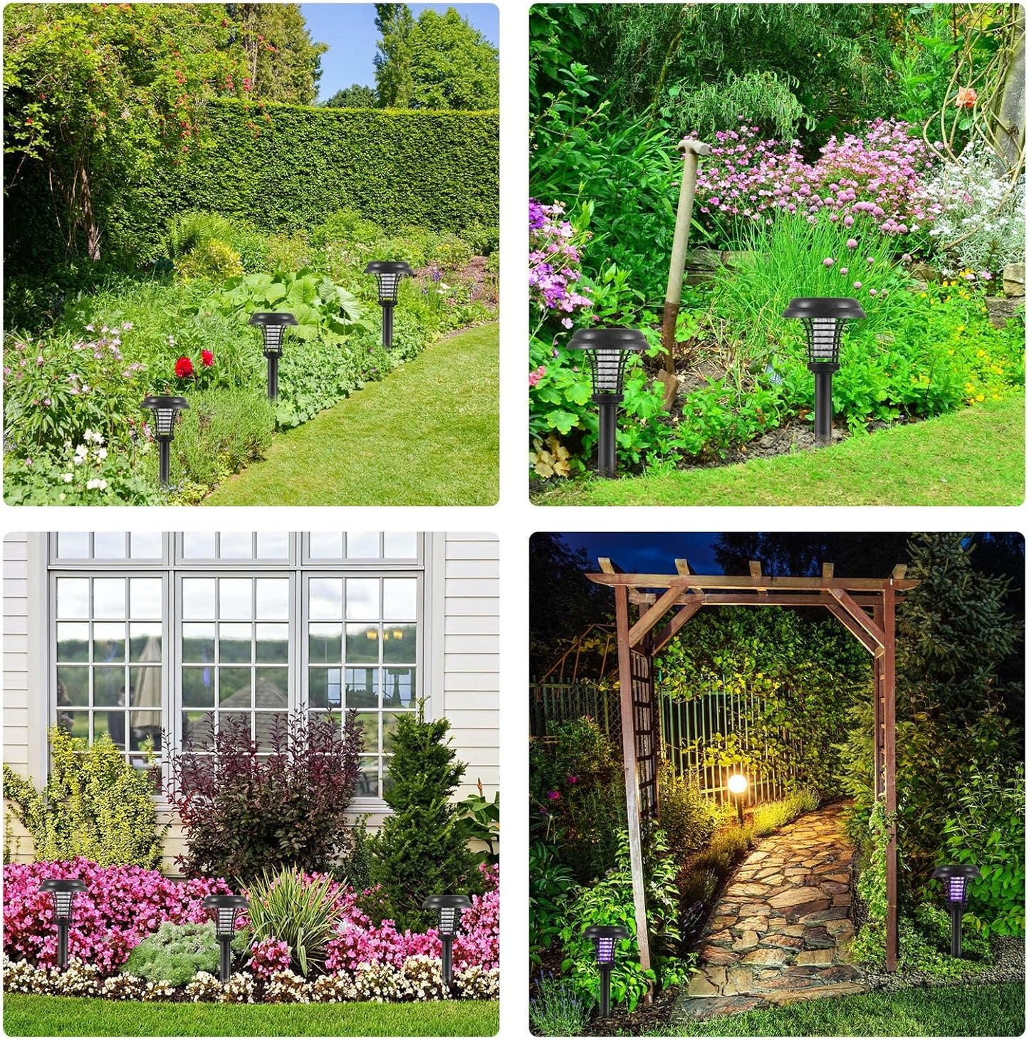 Solar Insektenvernichter mit LED Licht – Wasserdichte Gartenleuchte zur Mückenabwehr