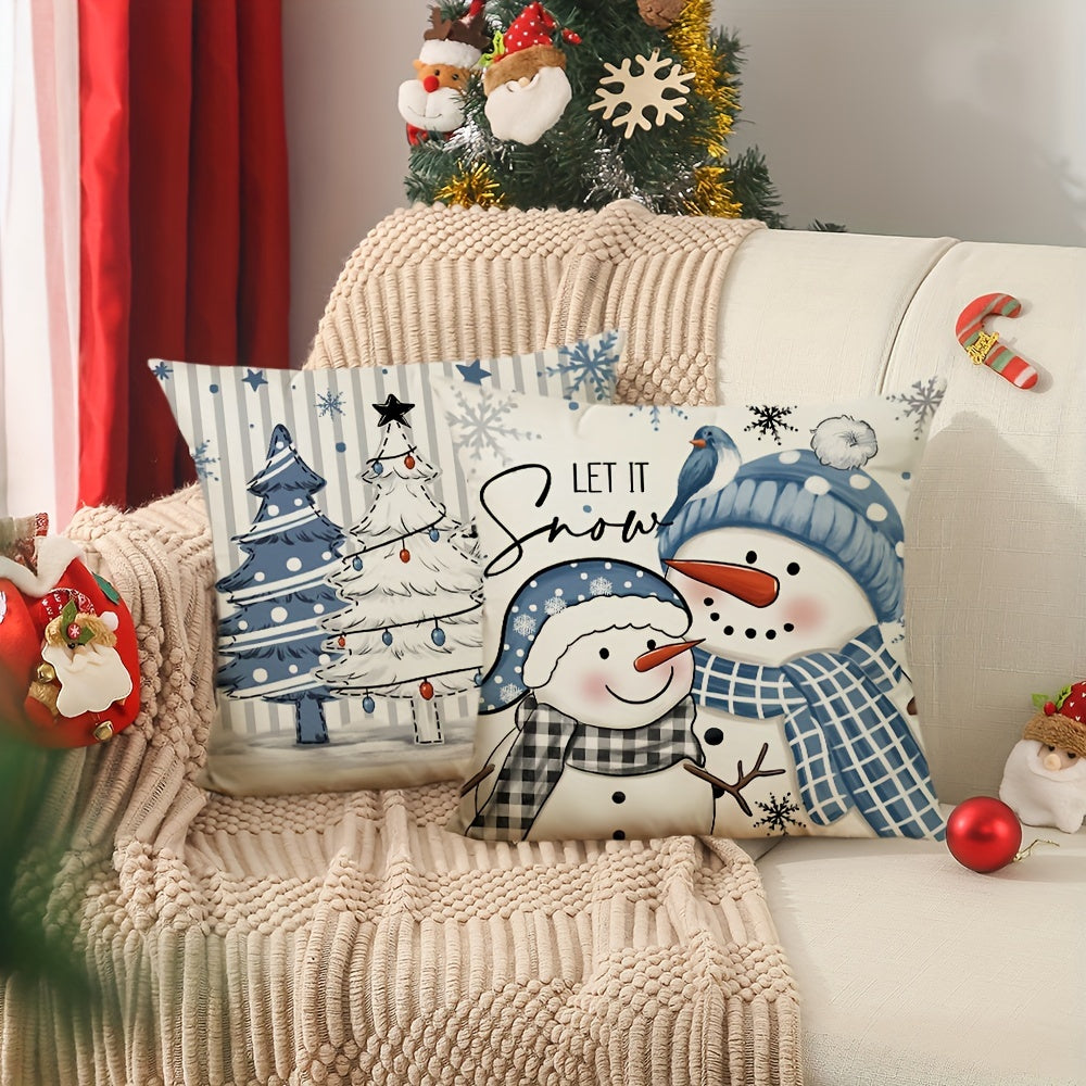Garduru Weihnachtskissenhüllen Set von 4 | Dekorative Urlaubs-Kissenhüllen für Sofa & Wohnkultur - Glenz