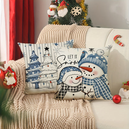 Garduru Weihnachtskissenhüllen Set von 4 | Dekorative Urlaubs-Kissenhüllen für Sofa & Wohnkultur - Glenz