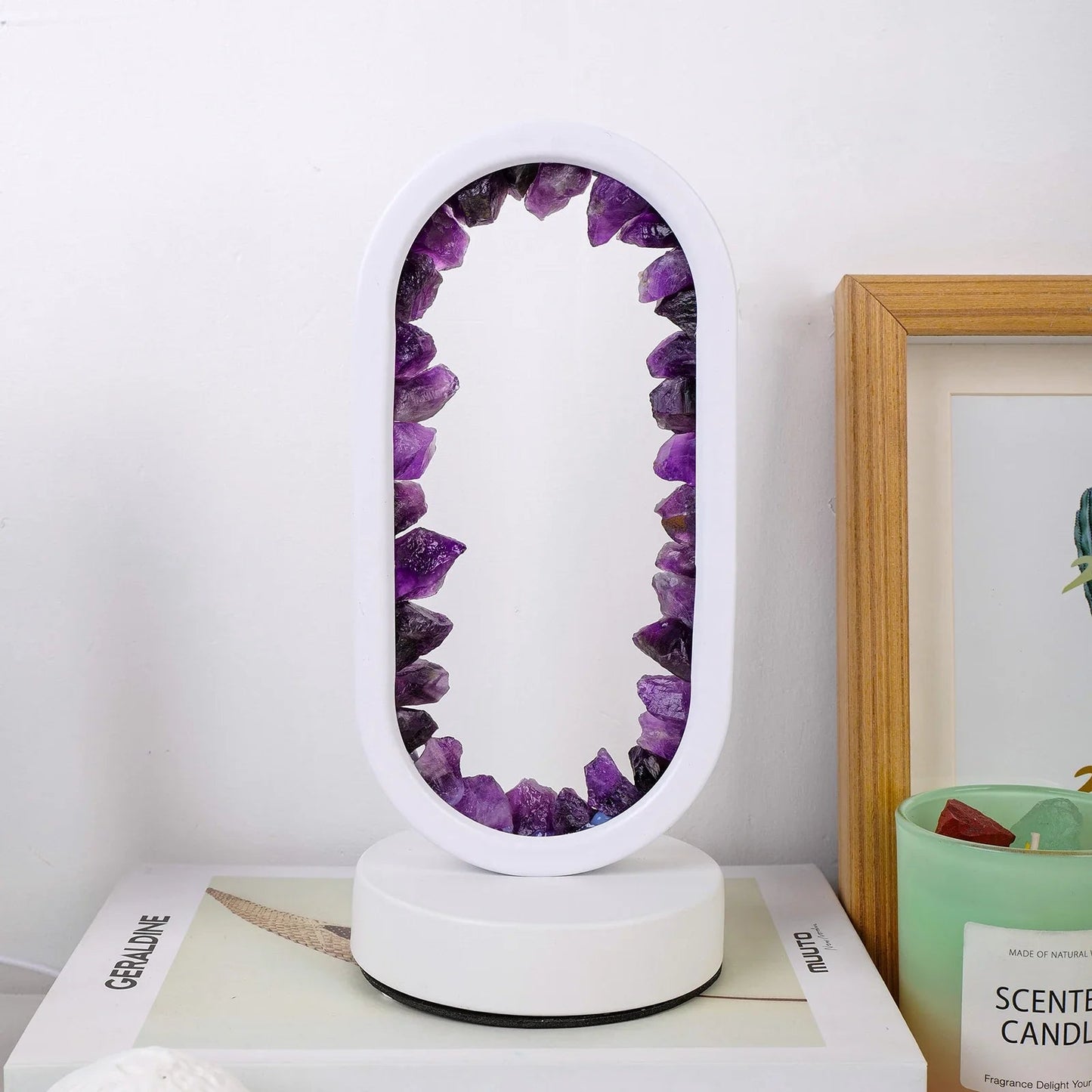 Garduru - Natürliche Amethyst-Lampe mit entspannender Lichtquelle für ruhige Atmosphäre