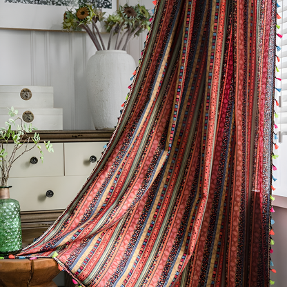 Bunte Quastenvorhang Lichtfilternde Gardinen