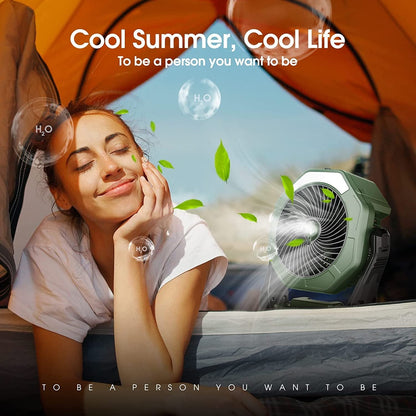 Tragbarer Nebelventilator, 8-Zoll 10000Mah Akku betrieben Ventilator