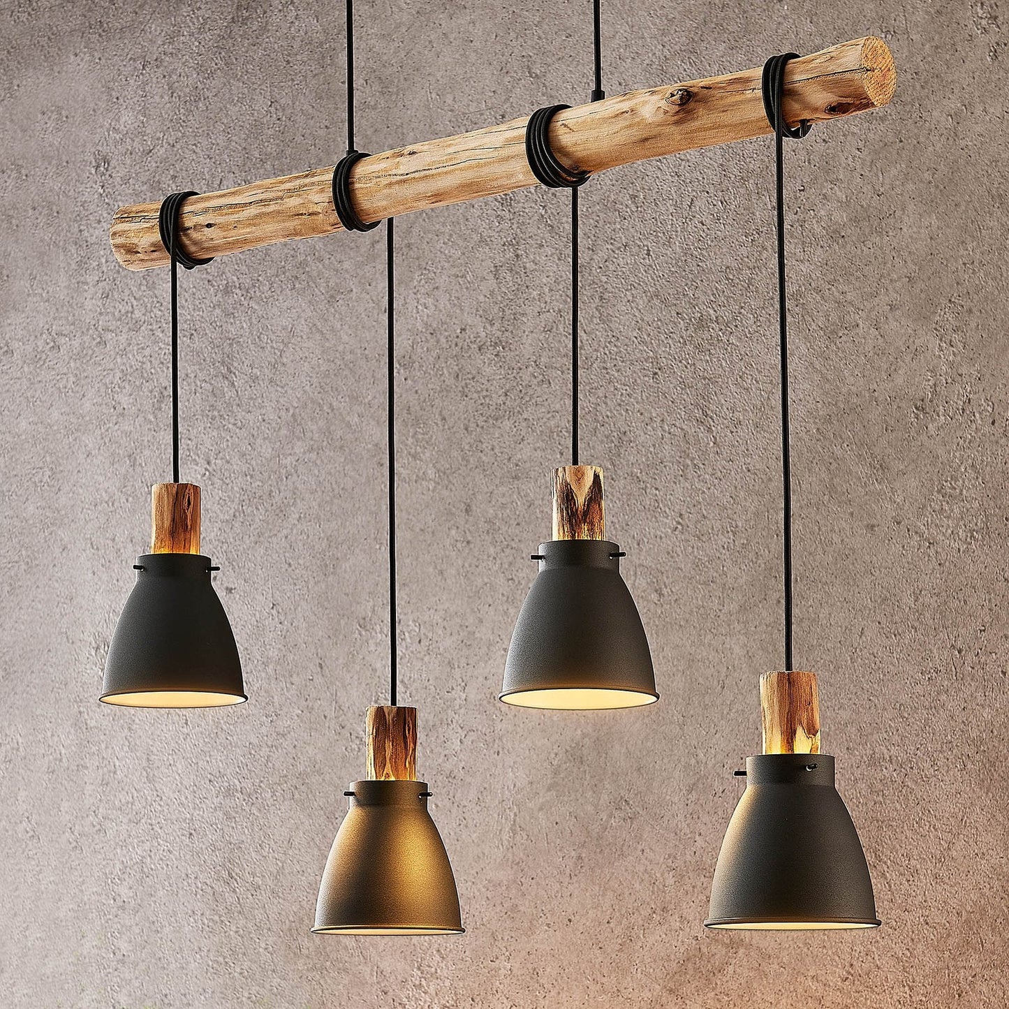 Pendelleuchte Rustikales Holz Metall Deckenlampe
