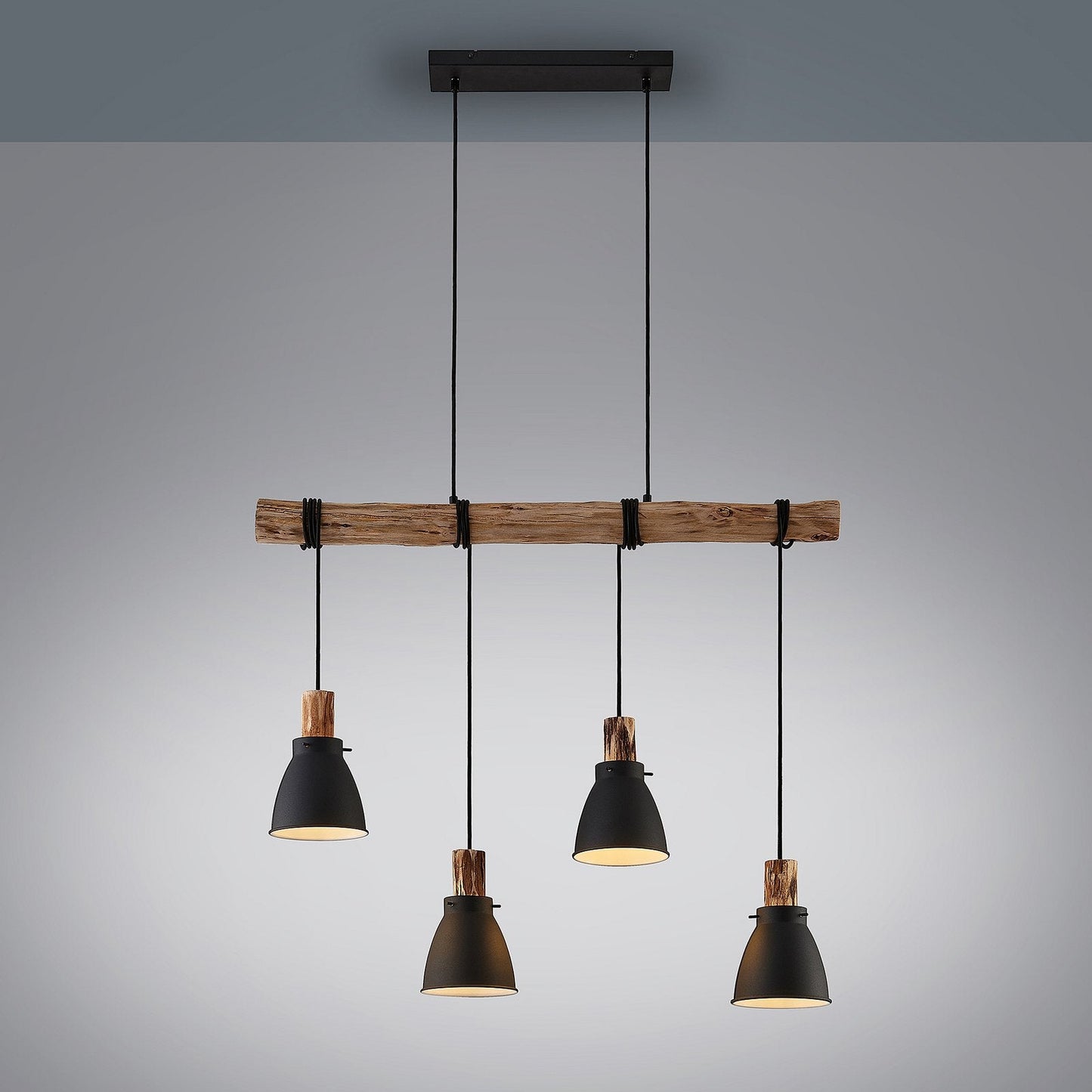 Pendelleuchte Rustikales Holz Metall Deckenlampe