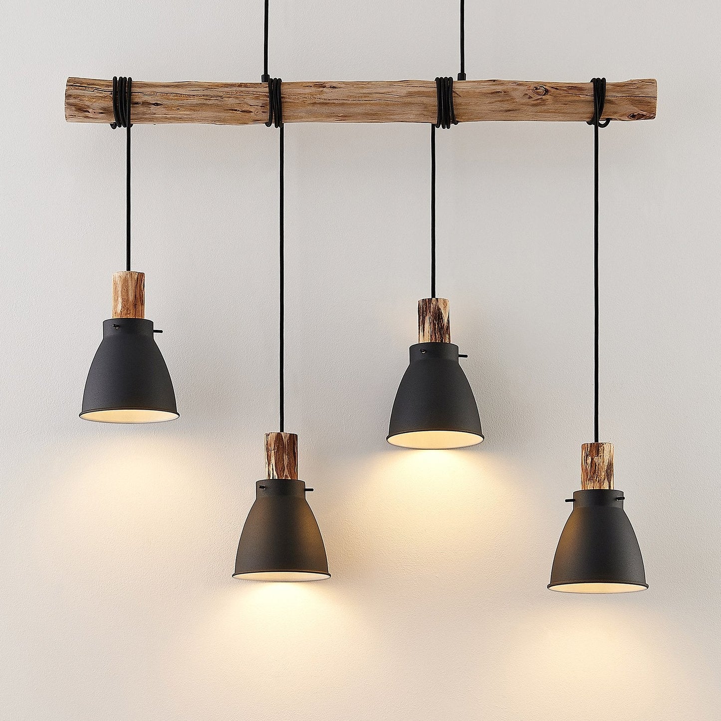 Pendelleuchte Rustikales Holz Metall Deckenlampe