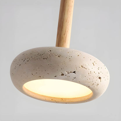 Suspension OSHO Stone – Lampe aus natürlichem gelbem Travertin LED, elegantes und langlebiges Licht