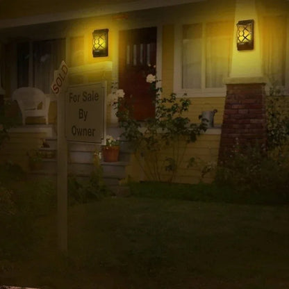 Solar Flame Lichter, 96 LED wasserdichte Wandlampen für Außen Garten, Hof und Gehweg Dekoration