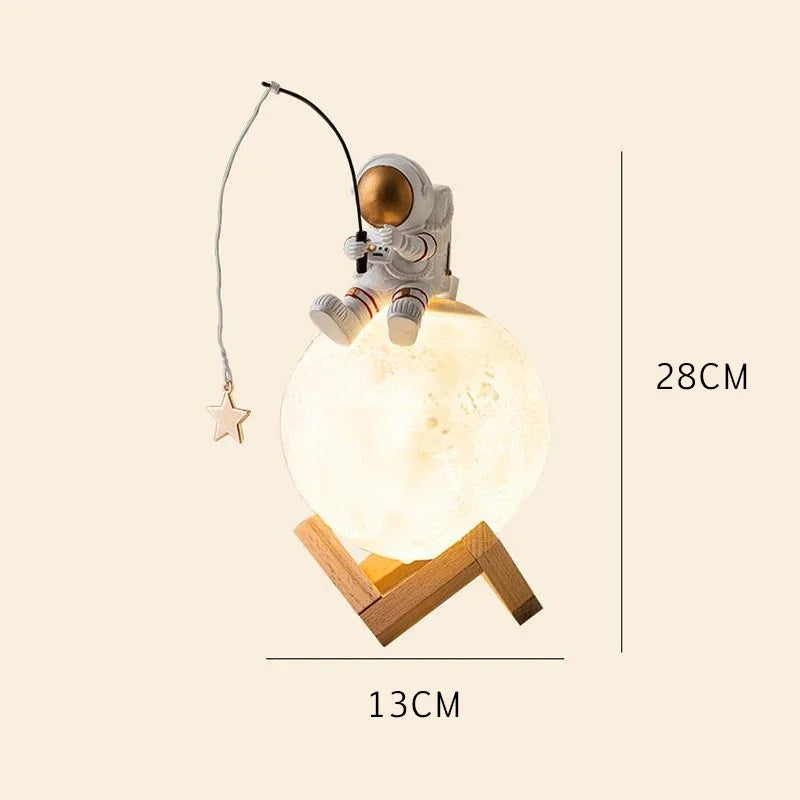 Garduru – 3D Astronaut Mondlampe mit LED Nachtlicht und Touch-Dimmung