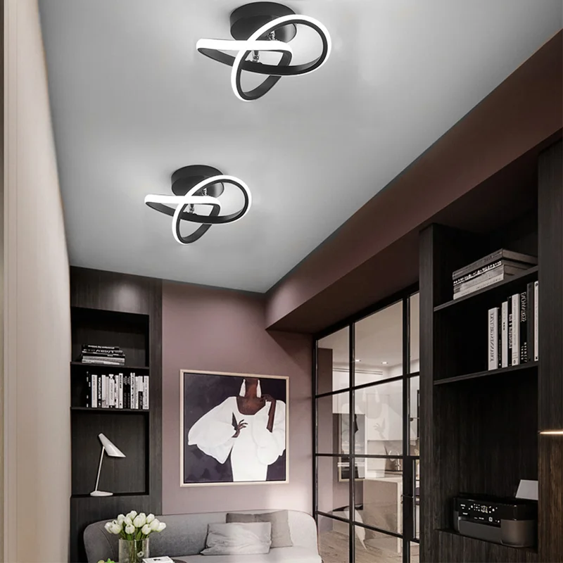 Deckenleuchte mit LED schwarzem Metallrahmen