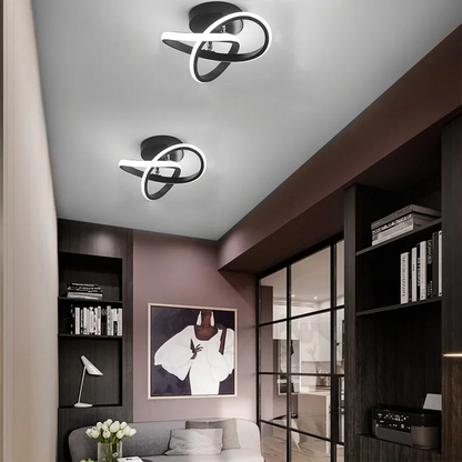 Deckenleuchte mit LED schwarzem Metallrahmen